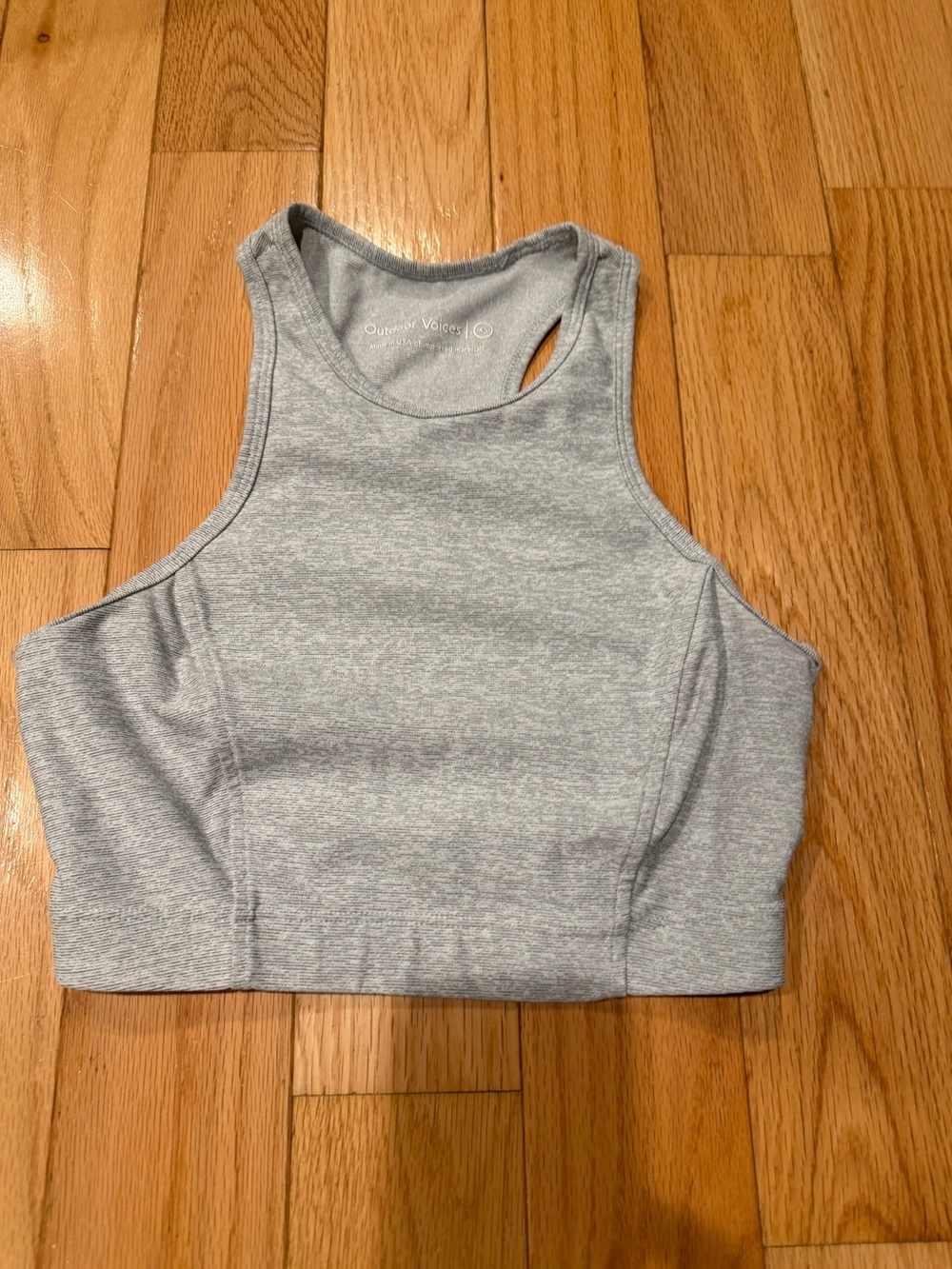 Outdoor Voices Light Heather Grey Cropped Racerback Tank